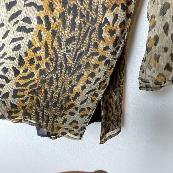 Ulla Popken Animal Print Sequin Beaded Tunic Top Size 16/18 Boho Fairycore - Picture 6 of 6